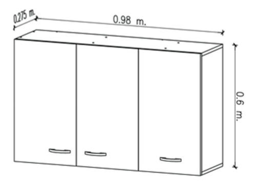 Imagen 5 de 9 de Bajo Mesada + Alacena + Mesada 100 Cm Blanco Amube Trento