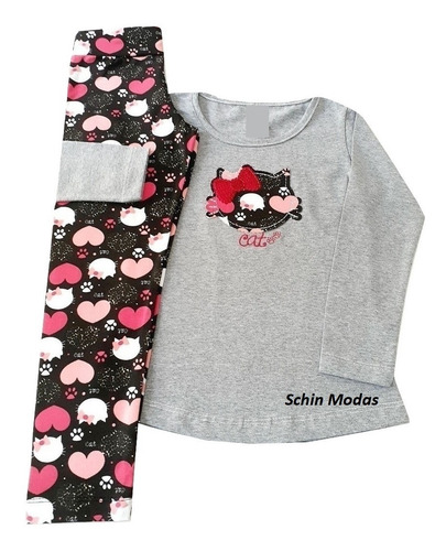 Kit 5 Conjuntos Infantil Menina Meia Estação Roupa Inverno
