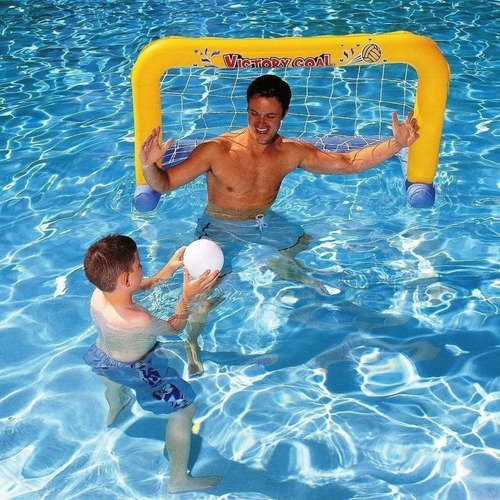 Imagen 3 de 8 de Arco Water Polo Inflable Con Pelota Set Juego Pileta Bestway