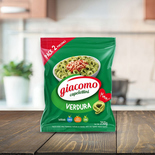 Giacomo Capelettini Verdura Pasta Semola Fortificada X 250 G