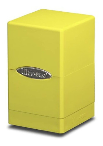 Amarillo Brillante Caja De Torre Cubierta De Satén