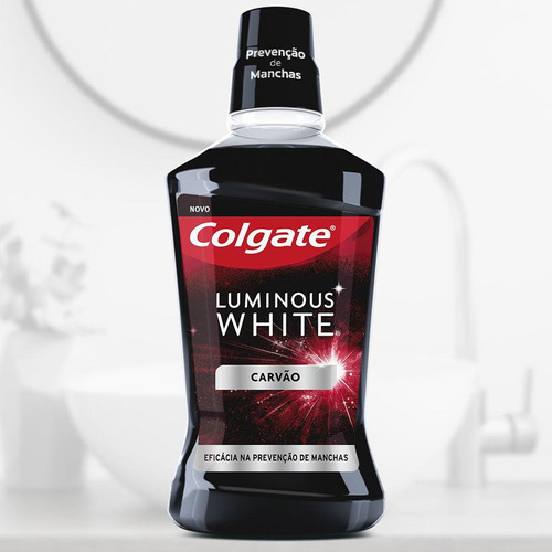 Enxaguante Bucal Carvão Zero Álcool Colgate Luminous White Frasco 1000ml