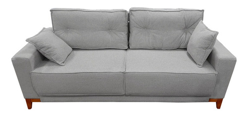 Sofa 3 Lugares Modelo Veneza Lino Color Gris