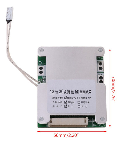. Bms 13s 48v 50a 18650 Li-ion Batería De Litio Pack De