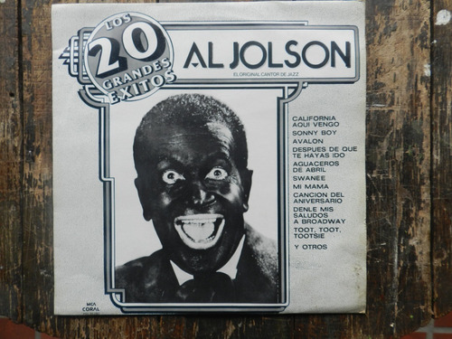 Al Jolson   Los 20 Grandes Exitos    Lp Vinilo Ex