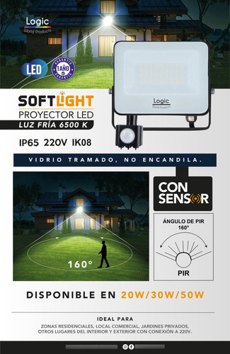 Proyector Sensor De Movimiento 30w Certi