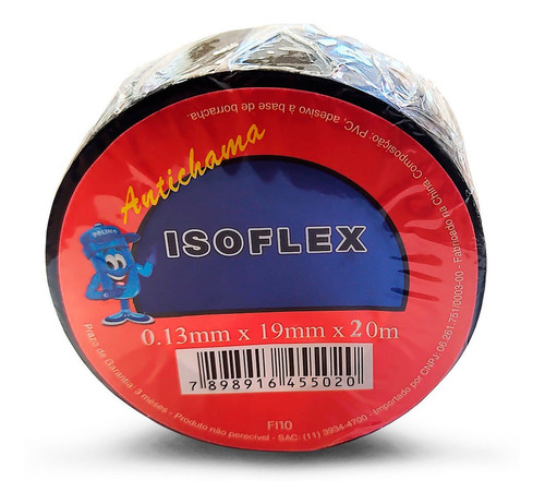 Fita Isolante Anti Chama Isoflex 19mm X 20m C/ 200 Unidades