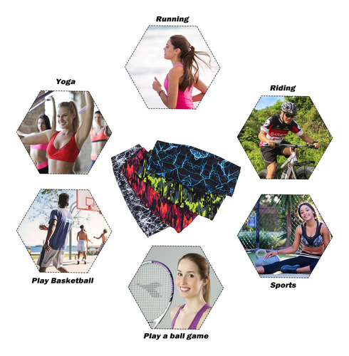 4 Diademas Elásticas Para Yoga, Diademas Deportivas, Ajustad