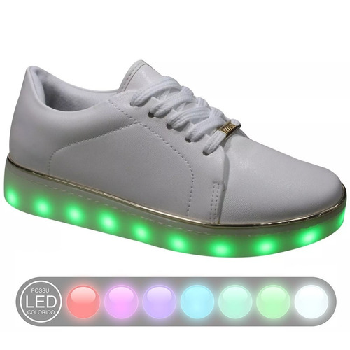 tenis de led vizzano branco