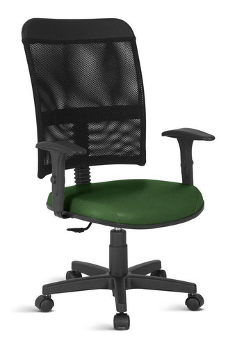 Cadeira De Escritório Em Tela Com Braço Rj Verde