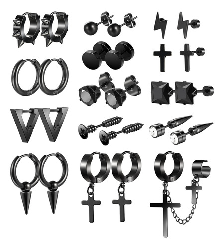 Pendientes Punk Góticos Negros Para Hombres, Mujeres Y Niños