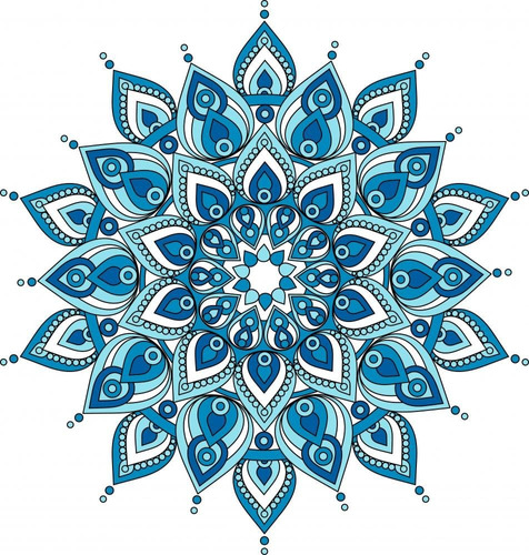 Wallmonkeys Decorative Blue Mandala Vinilos Decorativos Adhe