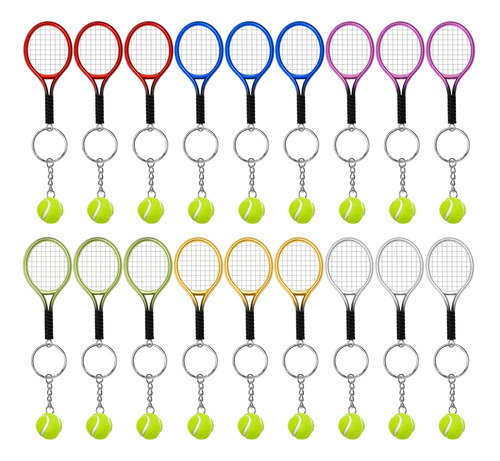 Auhoky Llavero De Raqueta De Tenis, 18 Piezas, Aleacion De M