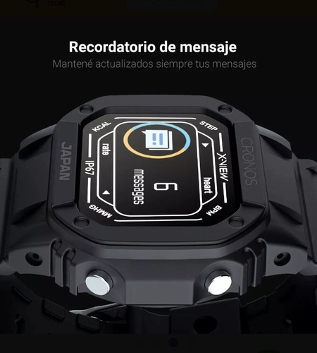 Smartwatch X View Zen Cronos Japan Reloj Inteligente Camuflado Camuflada Camuflado Plateado