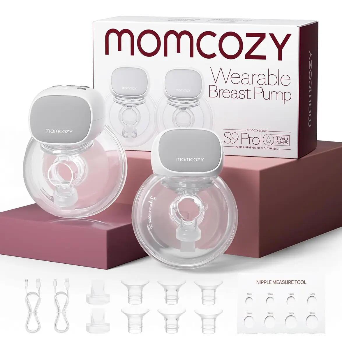 Momcozy S9 Pro Extractor de Leche Materna Eléctrico, Sacaleches Eléctrico Portátil 24 mm, Paquete de 2