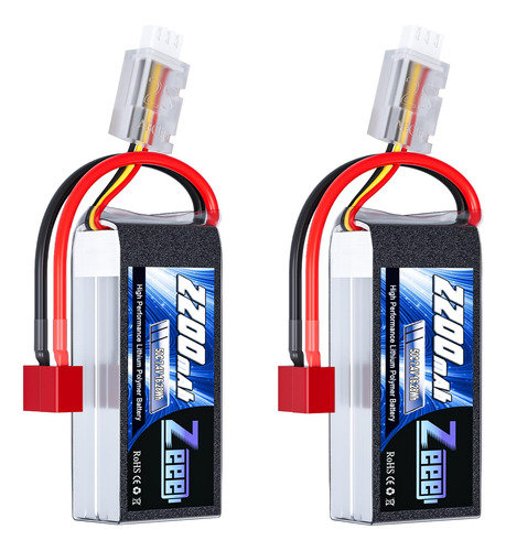 Zeee 2s 2200mah Shorty Lipo Bateria 7.4v 50c Rc Bateria Con 