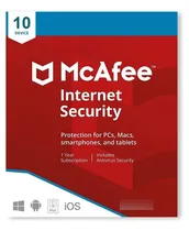 Comprar Antivirus Mcafee Internet Security 10 Dispositivos 1 Año