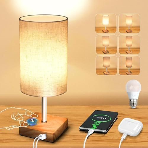 Lámpara De Mesa Con Puerto Usb, Lámpara De Noche Usb Regulab