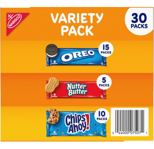 Nabisco Variedad De Galletas 30pck, Oreo,nutter, Chips Ahoy