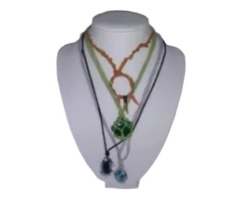 Lote 4 Collares Con Piedras De Vidrio Ideal Reventa