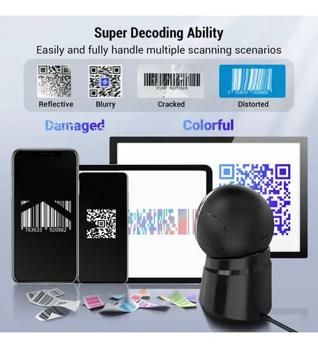 Escáner De Código De Barras Tera Omnidireccional De 1d 2d Qr