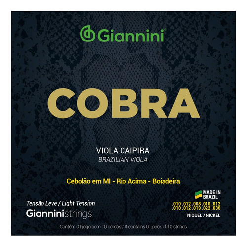 Encordoamento Giannini Cobra P/ Viola Níquel - Leve Gesvnl