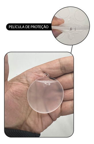 Chaveiro Acrílico Cristal 2mm 18 Círculos De 5cm C/furo Extn