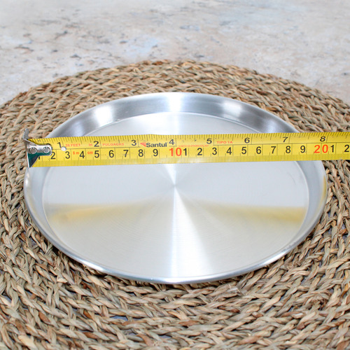 Charola De Aluminio Para Pizza Redonda 20 Cm Color Plateado