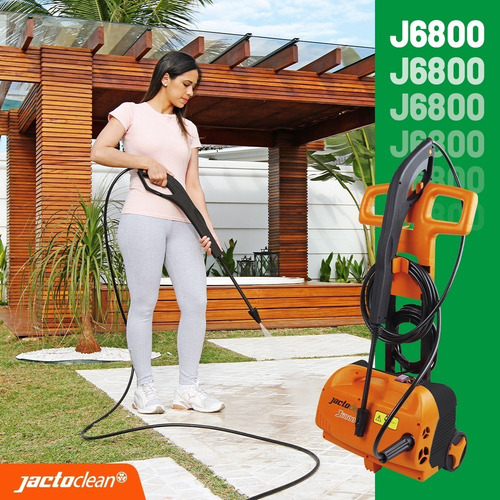 Lavadora De Alta Pressão Jactoclean J6800 Stop Total Laranja De 1900w Com 2175psi De Pressão Máxima