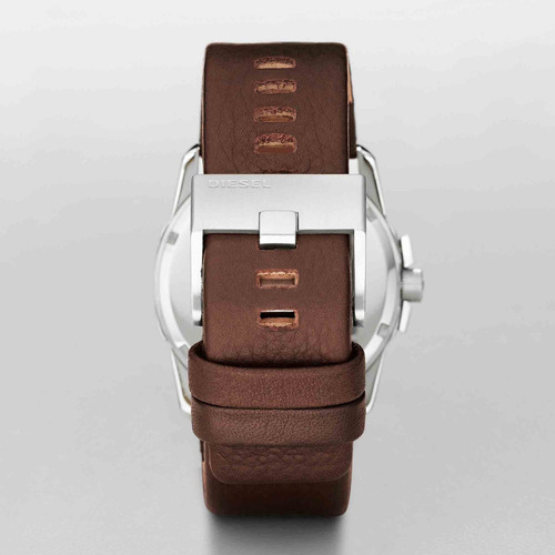 Reloj Diesel Dz1206 Correa De Piel Café Plateado Negro