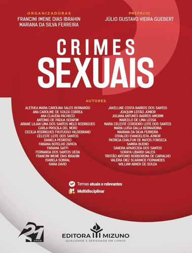 Crimes Sexuais, De Ibrahin, Francini Imene Dias. Editorial Editora Mizuno, Tapa Mole, Edición 1 En Português, 2024