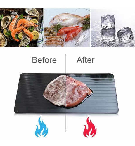 Imagen 6 de 6 de Bandeja Descongeladora De Alimentos Tabla Aluminio Defrost