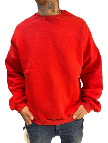 Buzos Hombre Oversize Mujer Unisex Cuello Redondo Algodon 