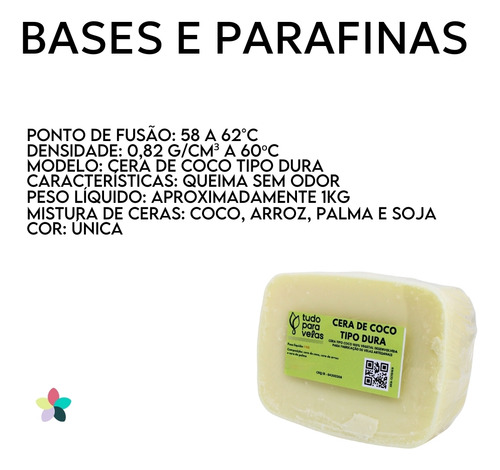 Kit 5 Kg De Cera De Coco T02 (coco, Arroz E Palma)