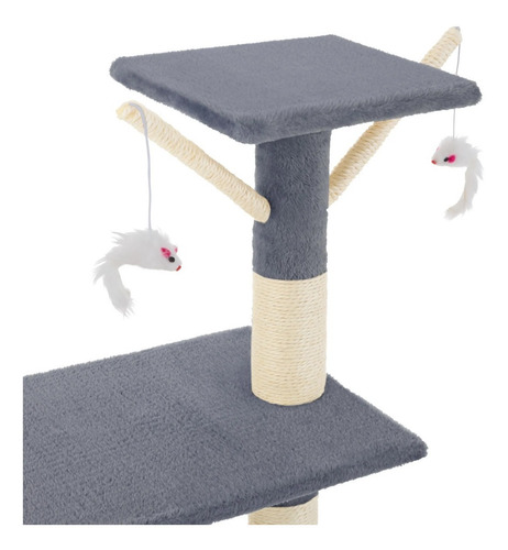Imagen 4 de 9 de Rascador Casa De Gato Color Gris 140 Cm Mod Cat803de