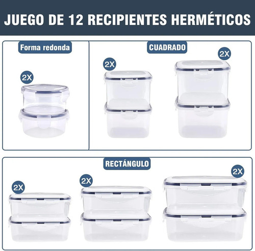 Jf Recipientes De Cocina Herméticos Con Tapas Y Plástico