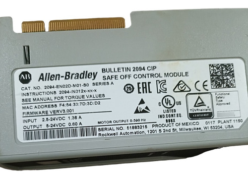 2094-en02d-m01-s0 Allen Bradley 100% Original No Chino (Usado)