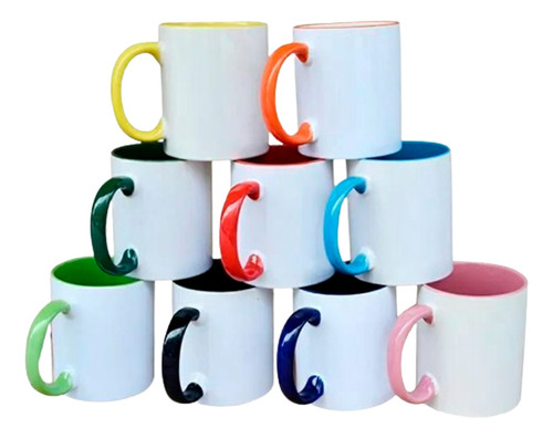 Taza Personalizada De Cerámica Con Interior Y Asa De Color