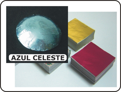 Foil Chocolates Color Azul Celeste 7x7cm Pqx75uds