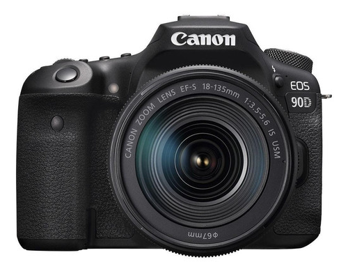 Imagem 1 de 5 de  Canon EOS Kit 90D + lente 18-135mm IS USM DSLR cor  preto