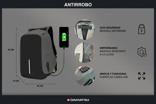 Mochila antirrobo medidas cheap