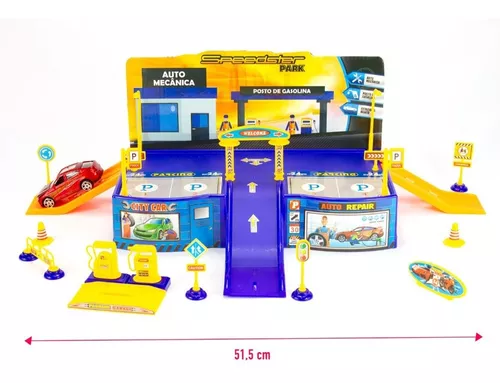 PISTA INFANTIL CARRINHO ESTACIONAMENTO POSTO GASOLINA HOT WHELLS