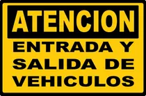 Comprar Cartel Entrada Y Salida De Vehículos Pvc 3 Mm De 30x20 Cm. Negro