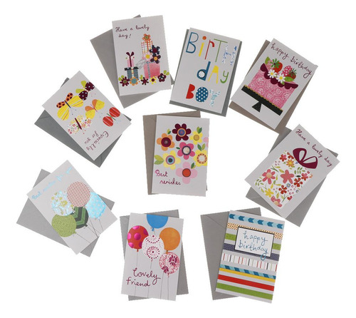 9pcs / Set Lindo Tarjeta De Felicitación Con Sobres Niños