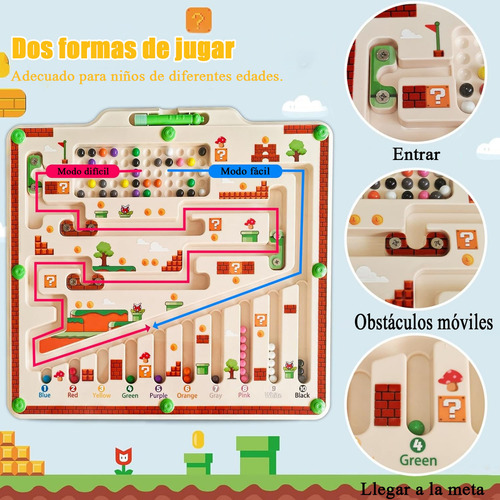 Educativo Juguete Laberinto juego Magnético Abigale Montessori 2 En 1 Con Tablero De Dibujo Y 8 Pinceles