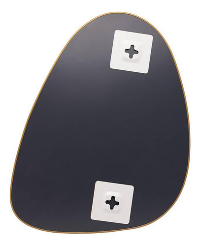 Espelho Lyor Orgânico Com Borda De Metal Dourado 25,5cm X 35