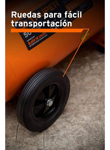 Compresor Truper Comp-kit50 50l 2.5hp Naranja 116psi