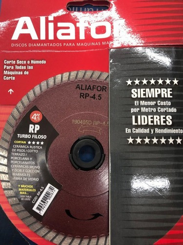 Disco Diamantado Aliafor Turbo Filoso 180mm Ceramicas/porcel