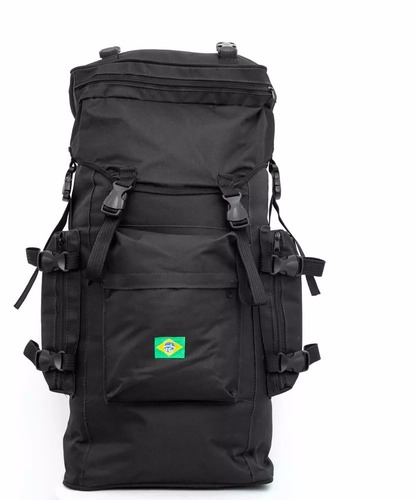 Mochila Acampamento 70lts Preta Escoteiro Viagem Camping