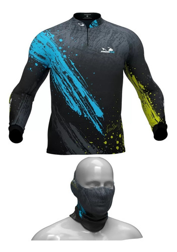Imagem 1 de 7 de Camisa, Camiseta De Pesca Presa Viva Baca03 + Tube Neck